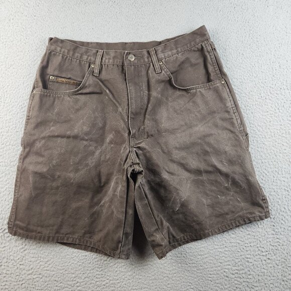 Carpenter Canvas Shorts Mens 34 Regular Hammer Loop Workwear Utility Faded Brown - Picture 2 of 11